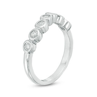 0.04 CT. T.W. Diamond Wave Band in 10K White Gold|Peoples Jewellers