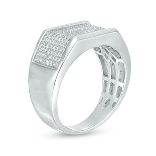 Men's 0.40 CT. T.W. Diamond Multi-Row Ring in Sterling Silver|Peoples Jewellers