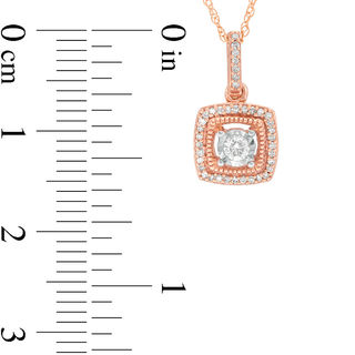 0.15 CT. T.W. Diamond Cushion Frame Vintage-Style Pendant in 10K Rose Gold|Peoples Jewellers