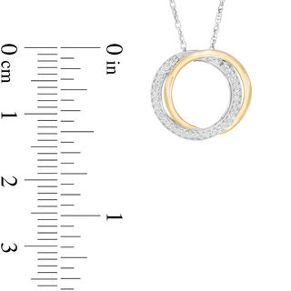 0.085 CT. T.W. Diamond Interlocking Open Circles Pendant in Sterling Silver and 10K Gold|Peoples Jewellers