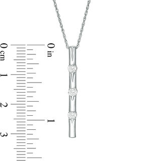 3.0mm Lab-Created White Sapphire Three Stone Bar Pendant in Sterling Silver|Peoples Jewellers
