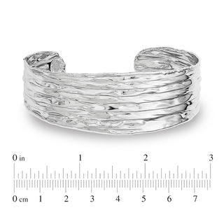 22.25mm Ruffled Pattern Cuff in Sterling Silver|Peoples Jewellers