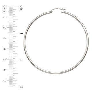 2.0 x 60.0mm Polished Hoop Earrings in Sterling Silver|Peoples Jewellers