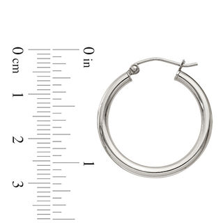 2.5 x 25.0mm Polished Hoop Earrings in Sterling Silver|Peoples Jewellers