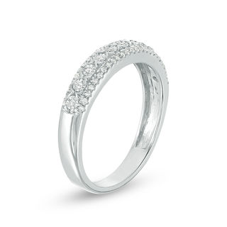 0.18 CT. T.W. Diamond Three Row Anniversary Band in Sterling Silver|Peoples Jewellers