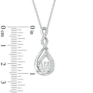 6.0mm Lab-Created White Sapphire Twist Infinity Pendant in Sterling Silver|Peoples Jewellers