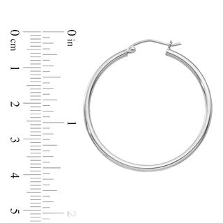 2.0 x 35.0mm Polished Hoop Earrings in Sterling Silver|Peoples Jewellers