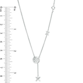 0.085 CT. T.W. Diamond "XO" Station Lariat Necklace in Sterling Silver|Peoples Jewellers
