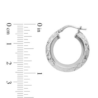 22.5 x 24.0mm Diamond-Cut Hoop Earrings in Sterling Silver|Peoples Jewellers