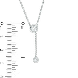 0.29 CT. T.W. Diamond Lariat Necklace in Sterling Silver - 26"|Peoples Jewellers