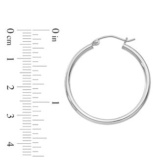 2.0 x 30.0mm Polished Hoop Earrings in Sterling Silver|Peoples Jewellers