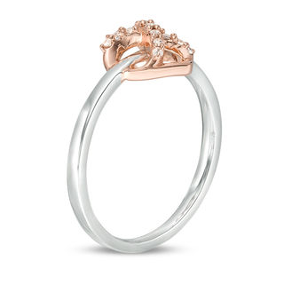 0.065 CT. T.W. Diamond Infinity Knot Heart Ring in Sterling Silver and 10K Rose Gold|Peoples Jewellers