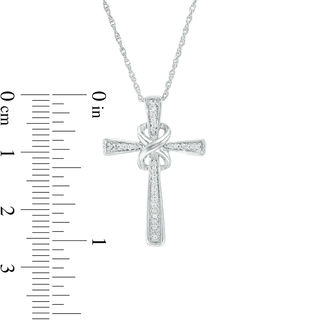 0.087 CT. T.W. Diamond Infinity Knot Cross Pendant in Sterling Silver|Peoples Jewellers