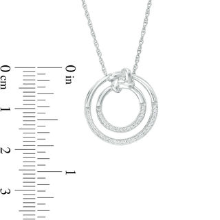 0.086 CT. T.W. Diamond Love Knot Double Circle Pendant in Sterling Silver|Peoples Jewellers