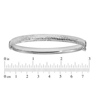 5.8mm Textured Bangle in Sterling Silver|Peoples Jewellers