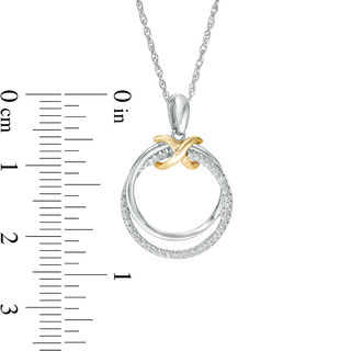 0.117 CT. T.W. Diamond Infinity Knot Interlocking Circles Pendant in Sterling Silver and 10K Gold|Peoples Jewellers