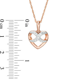 0.04 CT. T.W. Diamond Infinity Heart Pendant in 10K Rose Gold|Peoples Jewellers