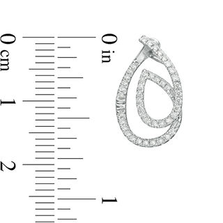 0.33 CT. T.W. Diamond Looped Teardrop Earrings in 10K White Gold|Peoples Jewellers