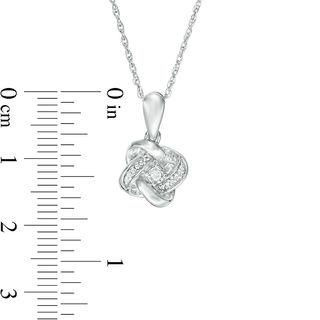0.04 CT. T.W. Diamond Love Knot Pendant in 10K White Gold|Peoples Jewellers