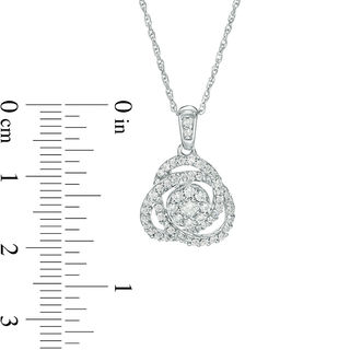 0.45 CT. T.W. Diamond Frame Love Knot Pendant in 10K White Gold|Peoples Jewellers