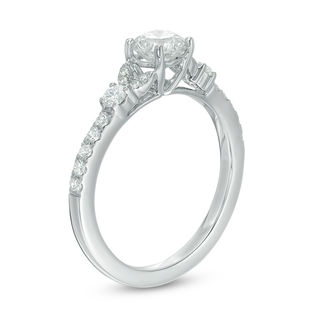 1.00 CT. T.W. Diamond Petal-Sides Engagement Ring in 14K White Gold|Peoples Jewellers