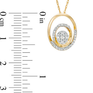 0.18 CT. T.W. Composite Diamond Double Oval Frame Pendant in 10K Gold|Peoples Jewellers