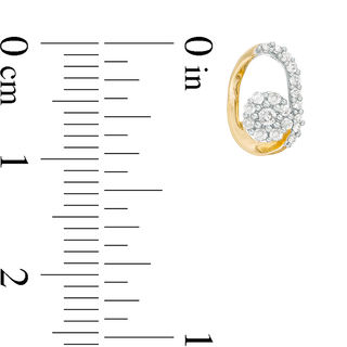 0.18 CT. T.W. Composite Diamond Oval Frame Stud Earrings in 10K Gold|Peoples Jewellers