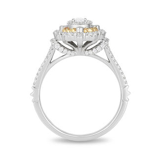 Enchanted Disney Snow White 1.00 CT. T.W. Oval Diamond Twist Frame Engagement Ring in 14K Two-Tone Gold|Peoples Jewellers