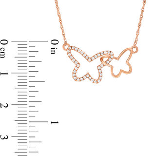0.15 CT. T.W. Diamond Interlocking Butterfly Necklace in 10K Rose Gold|Peoples Jewellers
