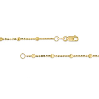 Diamond-Cut Bead Station Double Strand Necklace in 14K Gold - 17"|Peoples Jewellers