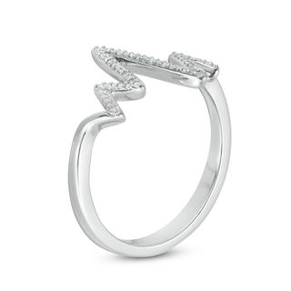 0.065 CT. T.W. Diamond Heartbeat Ring in Sterling Silver|Peoples Jewellers