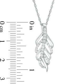 Lab-Created White Sapphire Leaf Pendant in Sterling Silver|Peoples Jewellers