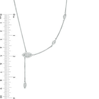0.29 CT. T.W. Diamond Marquise Frame Station Lariat Bolo Necklace in Sterling Silver - 26"|Peoples Jewellers