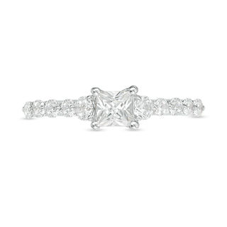 0.95 CT. T.W. Princess-Cut Diamond Three Stone Engagement Ring in 10K Gold|Peoples Jewellers
