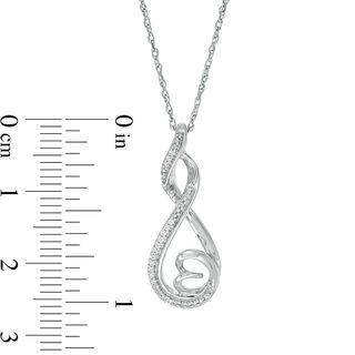 0.04 CT. T.W. Diamond Infinity Looped Sideways Heart Pendant in Sterling Silver|Peoples Jewellers