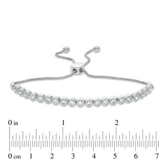 1.45 CT. T.W. Diamond Bezel-Set Bolo Bracelet in 10K White Gold - 9.5"|Peoples Jewellers