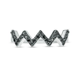 0.29 CT. T.W. Black Diamond Zig-Zag Band in 10K White Gold|Peoples Jewellers