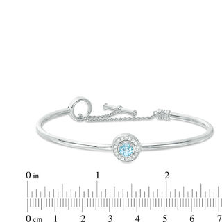 5.0mm Blue and White Topaz Frame Flex Bangle in Sterling Silver|Peoples Jewellers