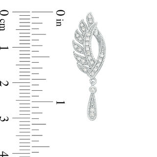 0.18 CT. T.W. Diamond Leaf Vintage-Style Drop Earrings in Sterling Silver|Peoples Jewellers
