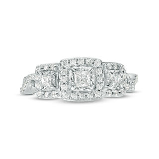 0.50 CT. T.W. Princess-Cut Diamond Past Present Future® Frame Twist Engagement Ring in 10K White Gold|Peoples Jewellers
