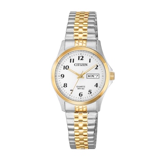 Ladies' Citizen Quartz Two-Tone Expansion Watch with White Dial (Model: EQ2004-95A)|Peoples Jewellers