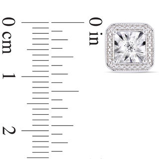 0.04 CT. T.W. Diamond Beaded Octagon Frame Vintage-Style Stud Earrings in Sterling Silver|Peoples Jewellers