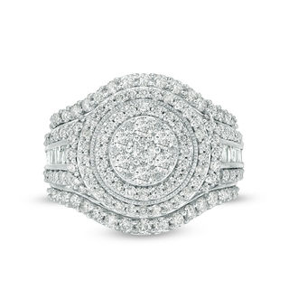2.00 CT. T.W. Composite Diamond Frame Multi-Row Vintage-Style Engagement Ring in 10K Gold|Peoples Jewellers