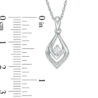 Diamond Accent Double Teardrop Pendant in Sterling Silver|Peoples Jewellers