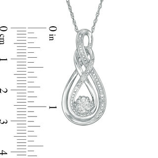 Diamond Accent Double Infinity Knot Pendant in Sterling Silver|Peoples Jewellers