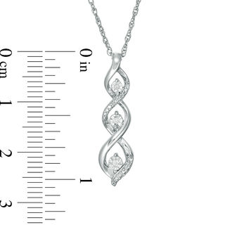 Diamond Accent Three Stone Flame Twist Pendant in Sterling Silver|Peoples Jewellers