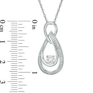 Diamond Accent Looped Teardrop Pendant in Sterling Silver|Peoples Jewellers