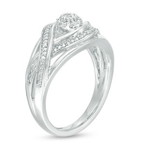 Diamond Accent Bypass Open Ring in Sterling Silver|Peoples Jewellers