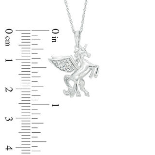 0.04 CT. T.W. Diamond Winged Unicorn Pendant in Sterling Silver|Peoples Jewellers