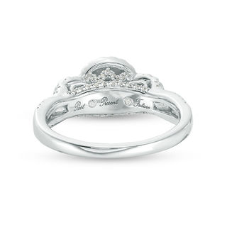 0.95 CT. T.W. Diamond Past Present Future® Frame Engagement Ring in 14K White Gold|Peoples Jewellers